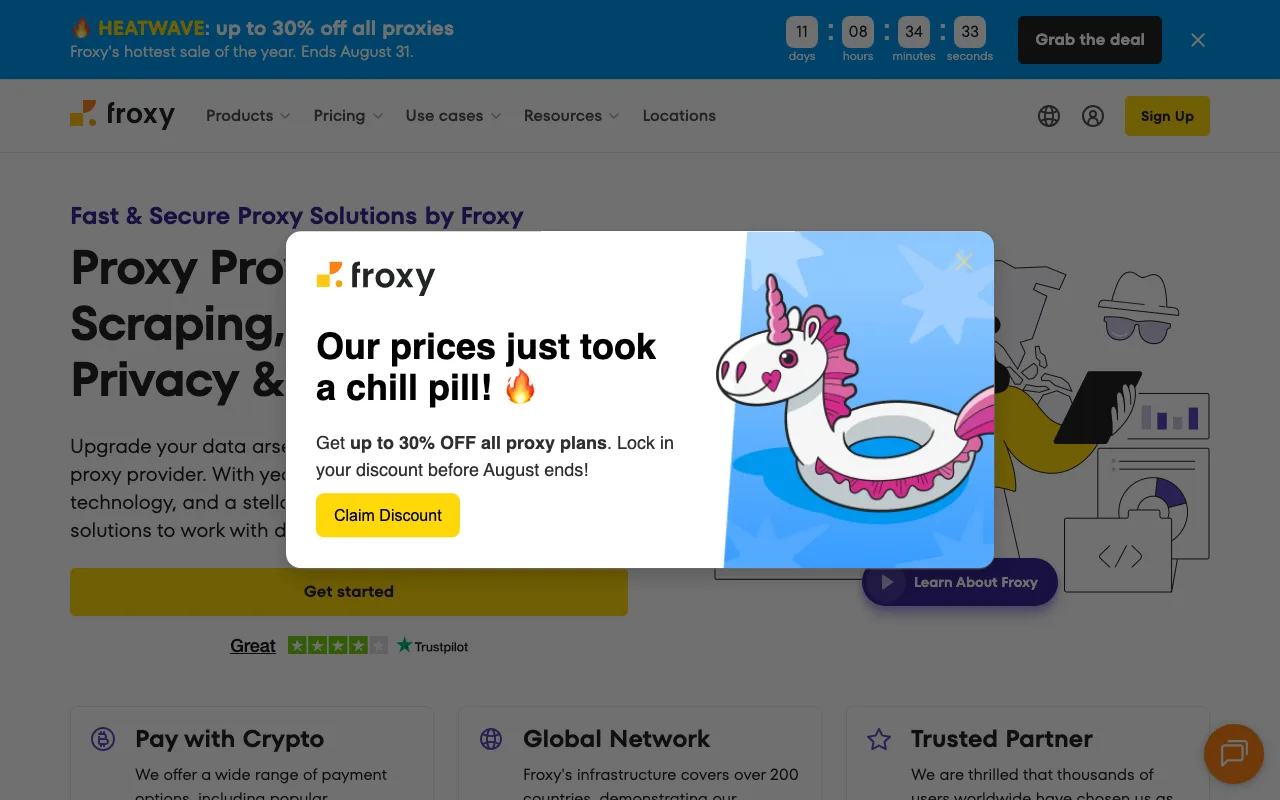Froxy homepage