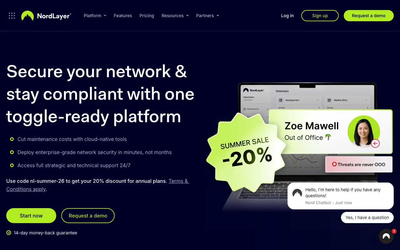 NordLayer homepage
