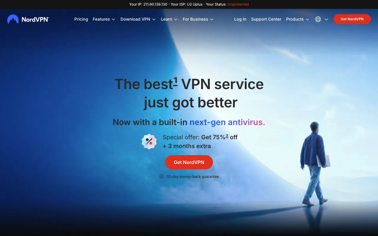NordVPN homepage