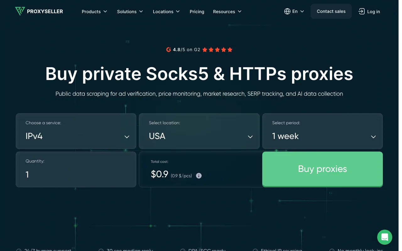 Proxy-Seller homepage