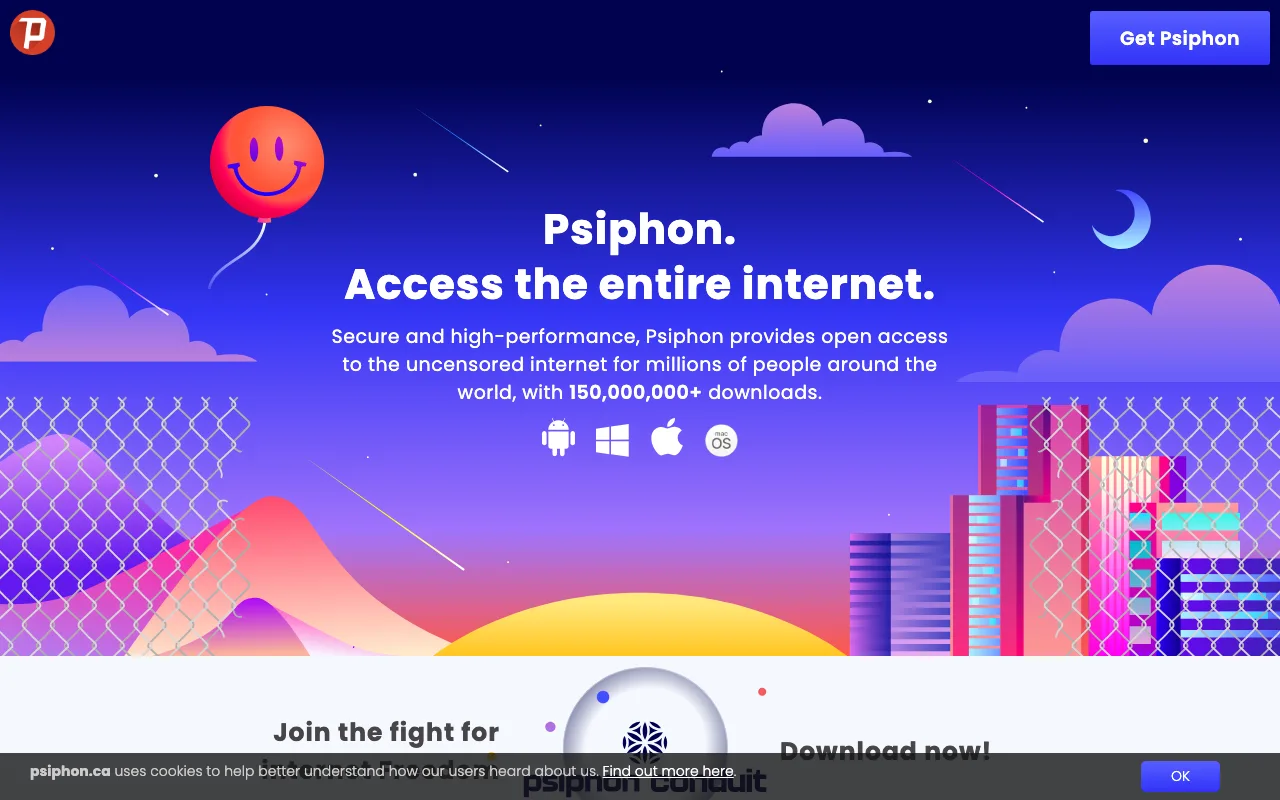 Psiphon homepage