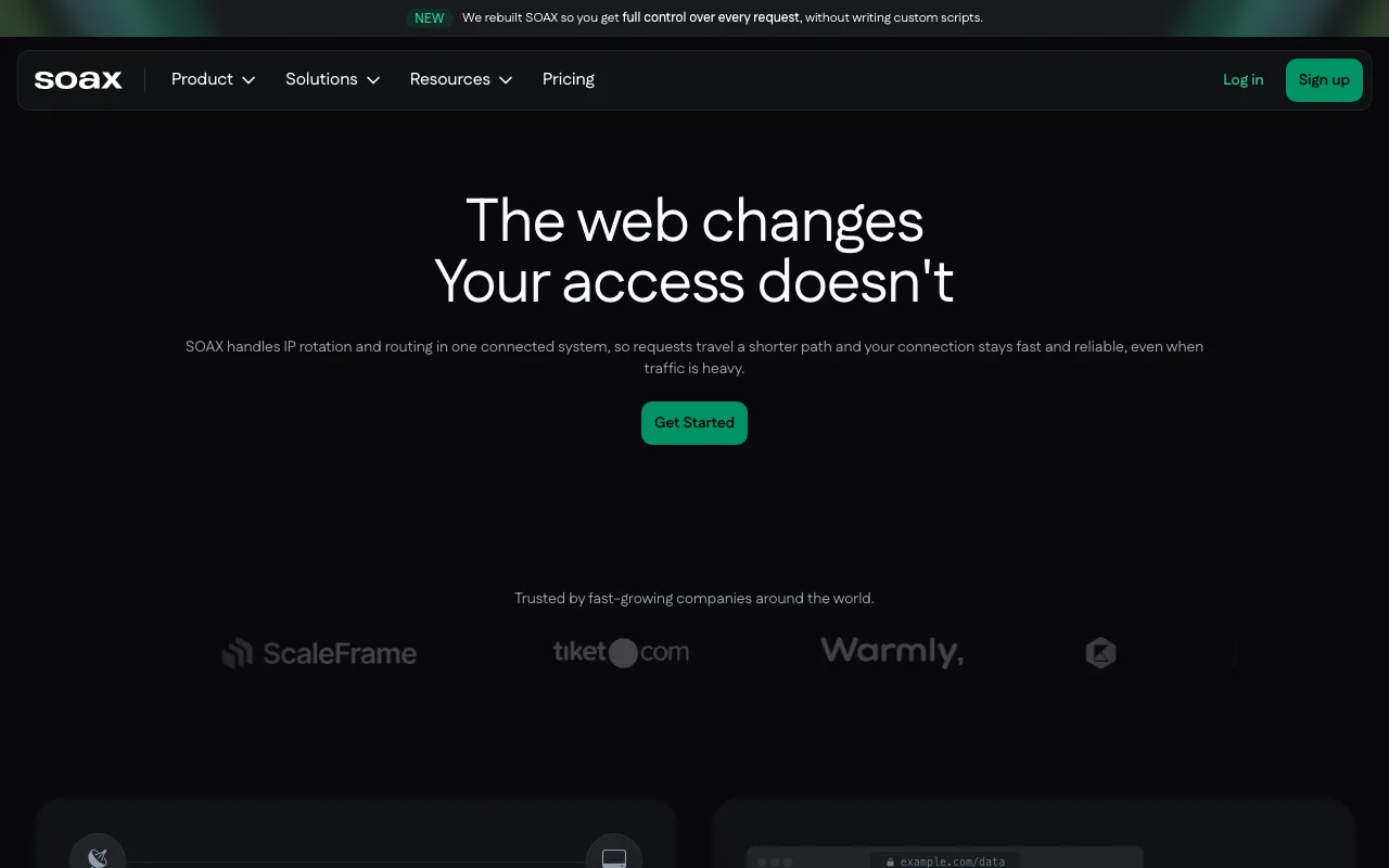 SOAX homepage