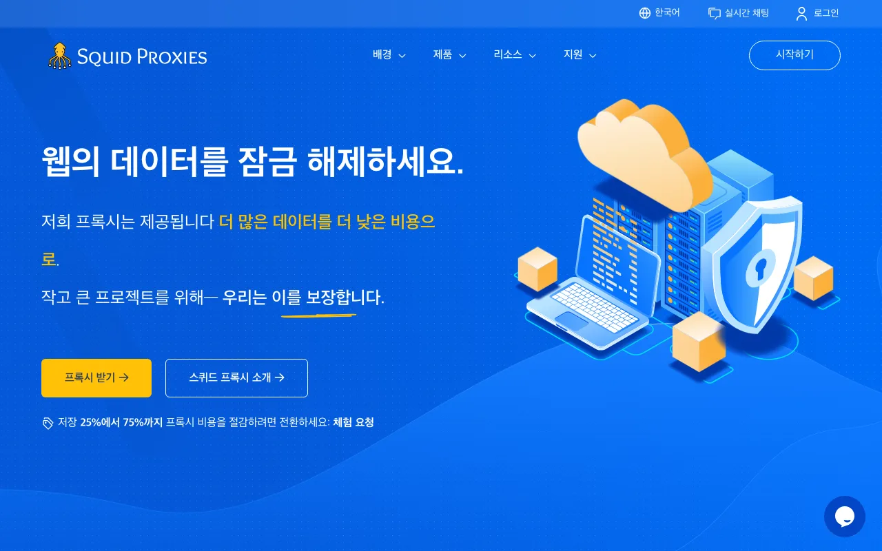 SquidProxies homepage