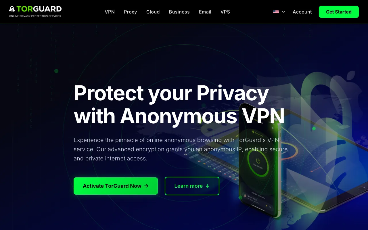 TorGuard homepage