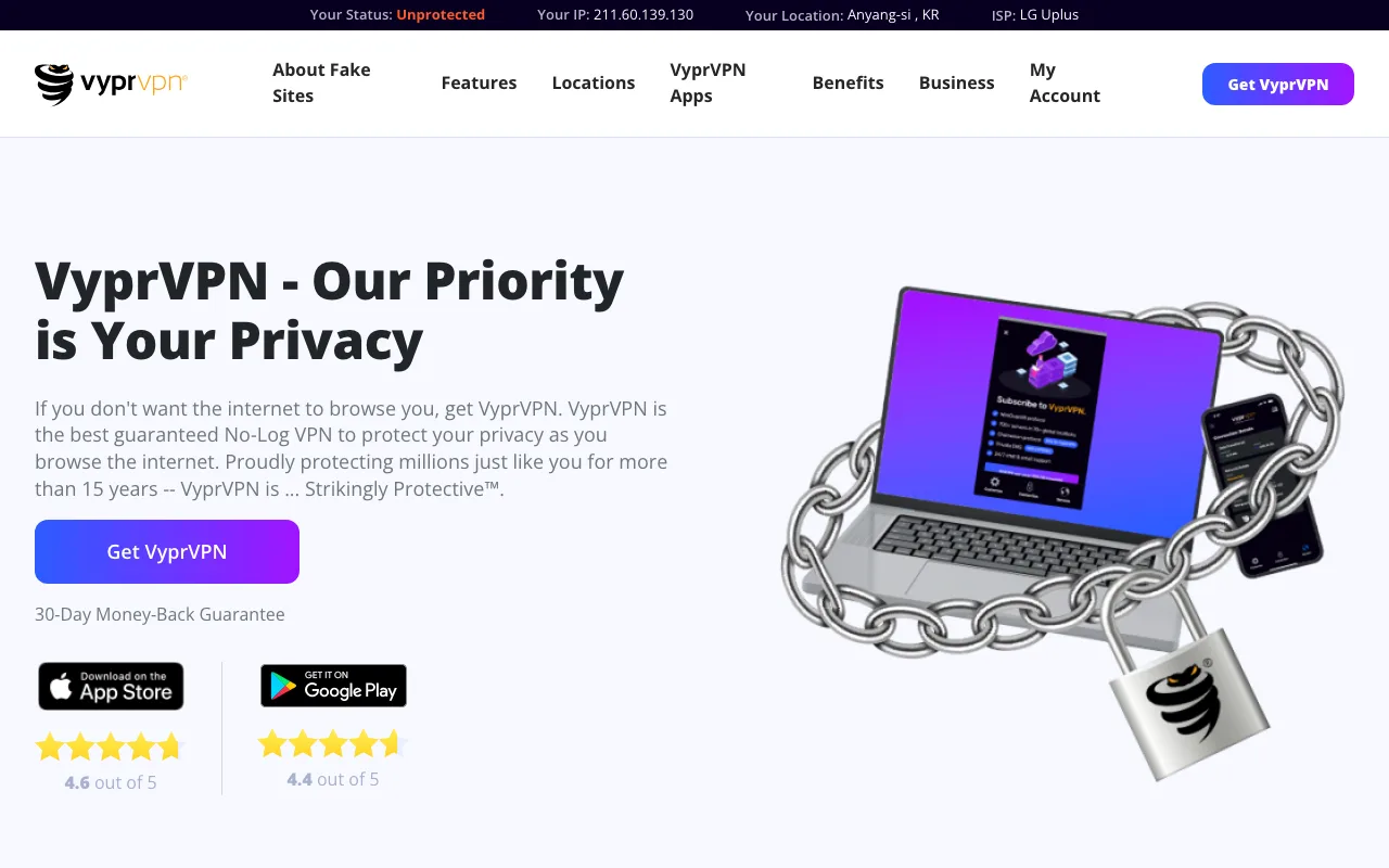 VyprVPN homepage