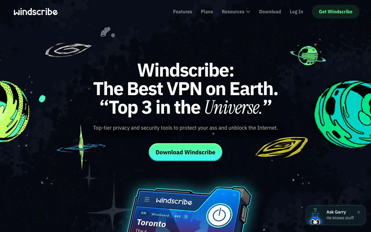 Windscribe homepage