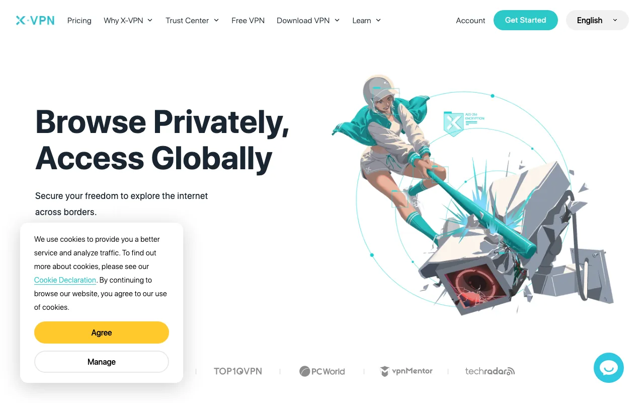 X-VPN homepage