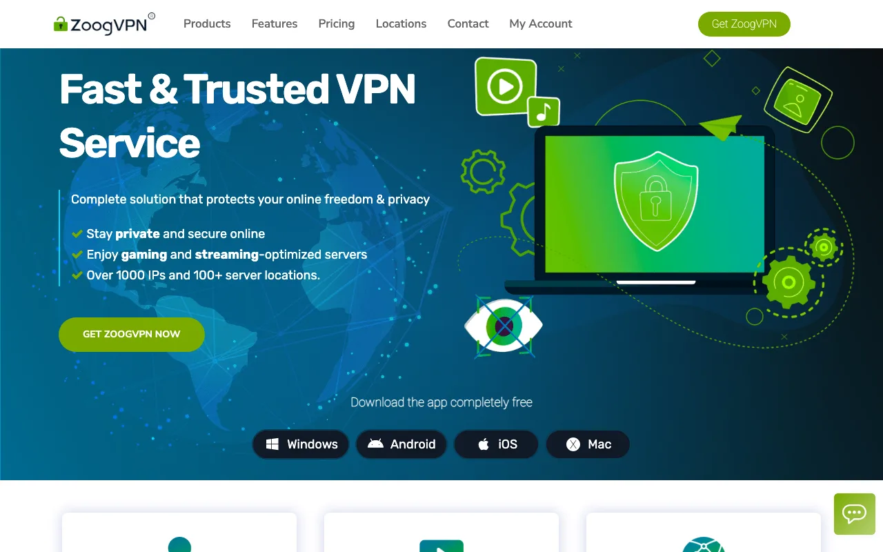 ZoogVPN homepage