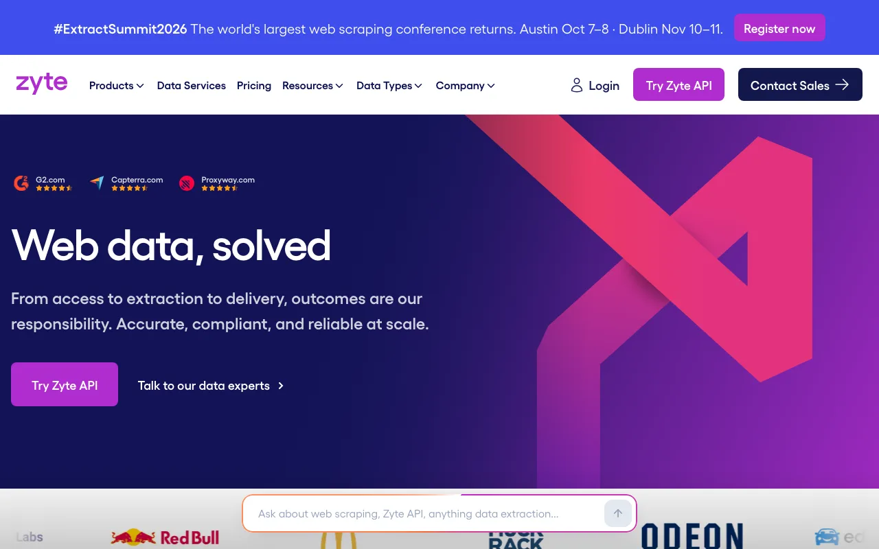 Zyte homepage